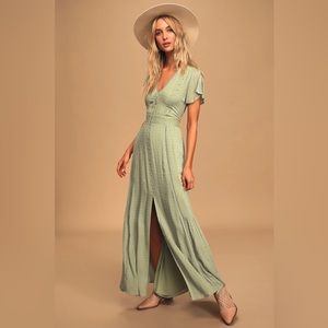 Sage green maxi dress